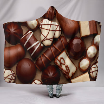 Chocolate Lovers Plush Lined Hooded Blanket