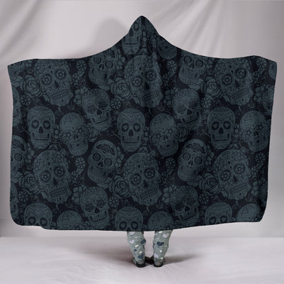 Sugar Skull Hooded Blanket