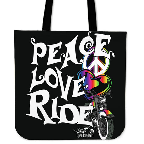RAINBOW Love, Peace, Ride CLOTH TOTE