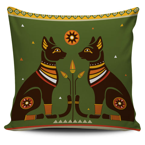 Two Egyptian Cat Pillow Cover
