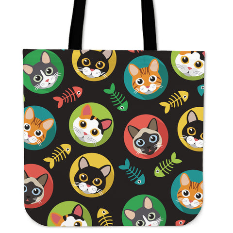 Round Eyes Cat Tote Bag