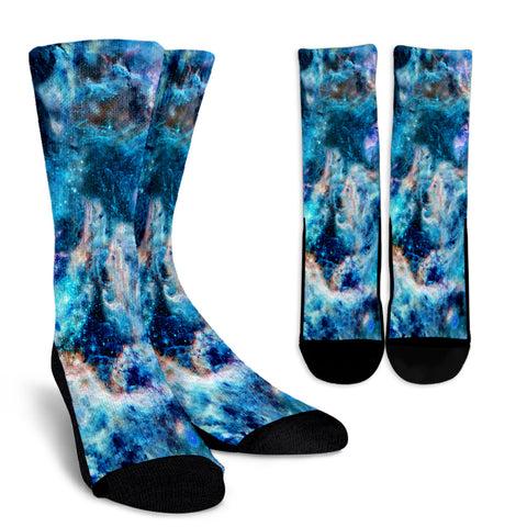 Sky Blue Galaxy Crew Socks