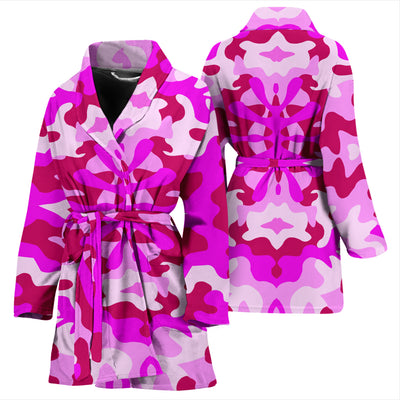 Pink Camouflage Womens Bath Robe