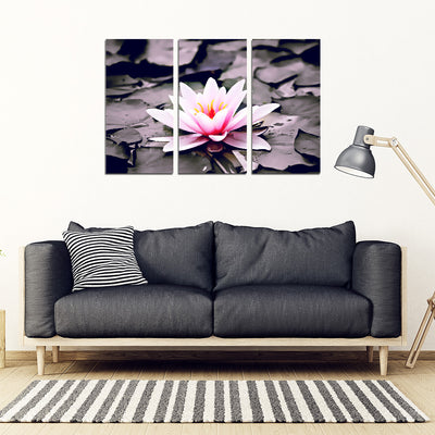 Water Lily 3 Piece Framed Canvas