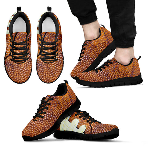 Black Mens Football Print Shoes