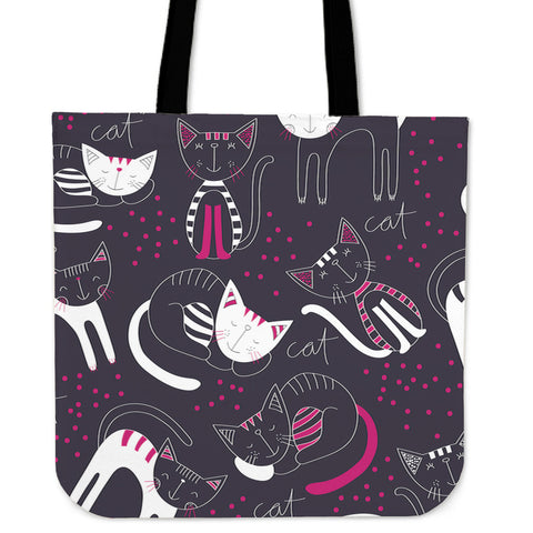 Purple Rest Cat Tote Bag