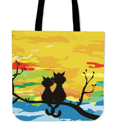 Sunset Cats Cloth Tote Bag