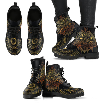 Gold Lotus Women's Leather Boots