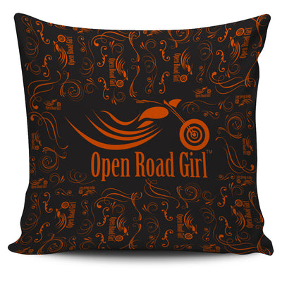 Orange Open Road Girl Pillow Cover