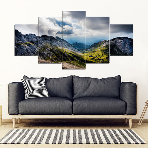Hiking Dream Mount Pilatus Switzerland Framed Canvas Wall Art - 5 Piece Framed Canvas