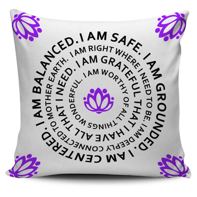 I Am Balanced Mantra Pillow Cover