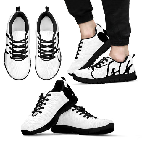 Mens Black Script Sneakers