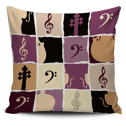 Strings and  Clefs Pillow Cover