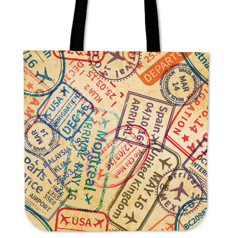 Travel Stamps Tote Bag