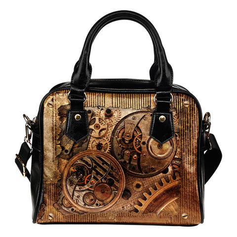 Clock Gear Shoulder Handbag