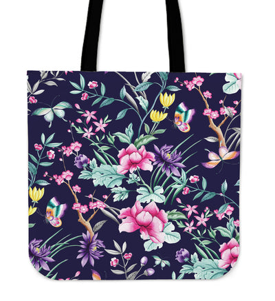 FLORAL COLLECTION - Navy Canvas Bag