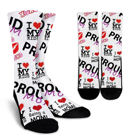 Proud Mom Crew Socks