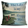 The Lake Is My Happy Place Pillow Cover