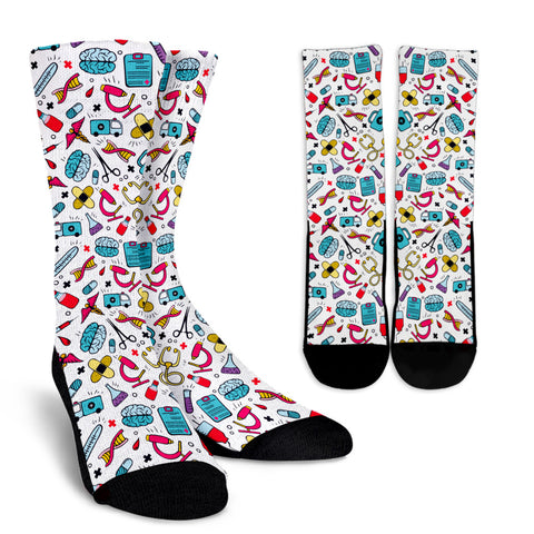 Doctor / Nursing Crew Socks - White