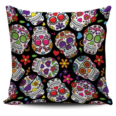 Multi Colored Skull Pillow Cover