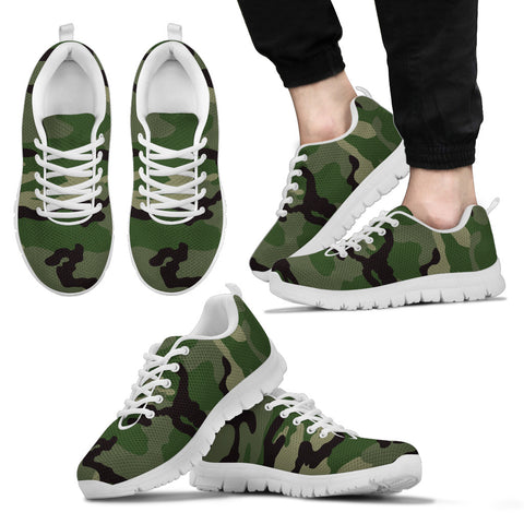 Mens Sneakers Camouflage White Sole