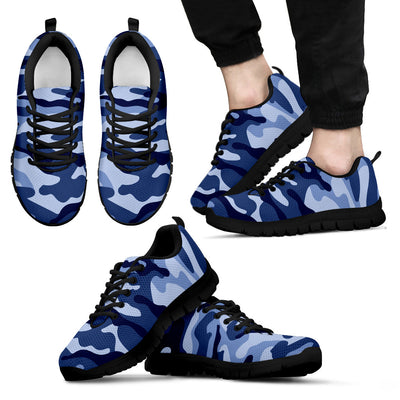 Mens Sneakers. Blue Camouflage Shoes