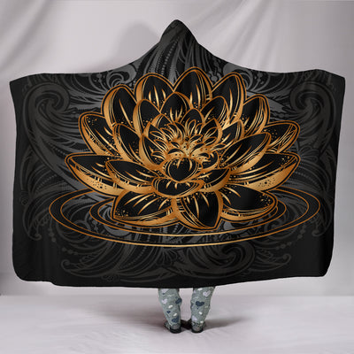 Golden Lotus Hooded Blanket