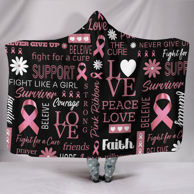 Breast Cancer Awareness Hooded Blanket