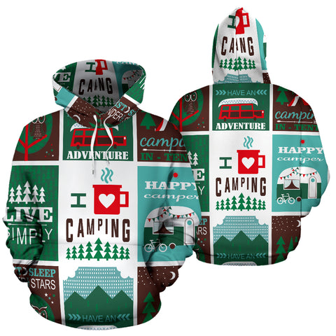 Hoodie - Full print camping