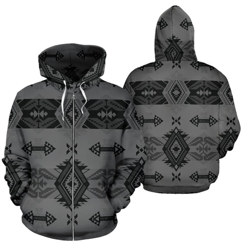 Sovereign Nation Gray Sokapi Zip-Up Hoodie
