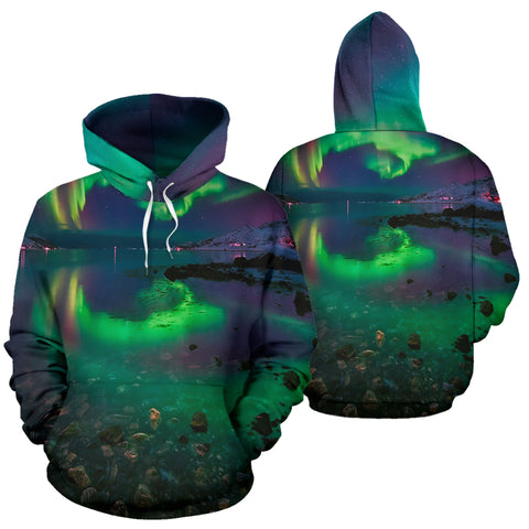 Northern Lights All Over Print Zip Up Unisex Hoodie